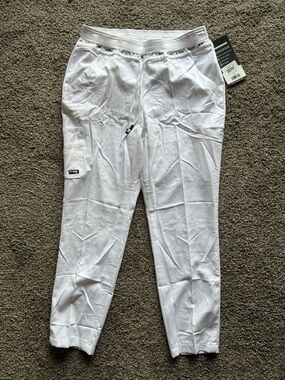 Grey's Anatomy White Professional Scrub Top with Red Accent